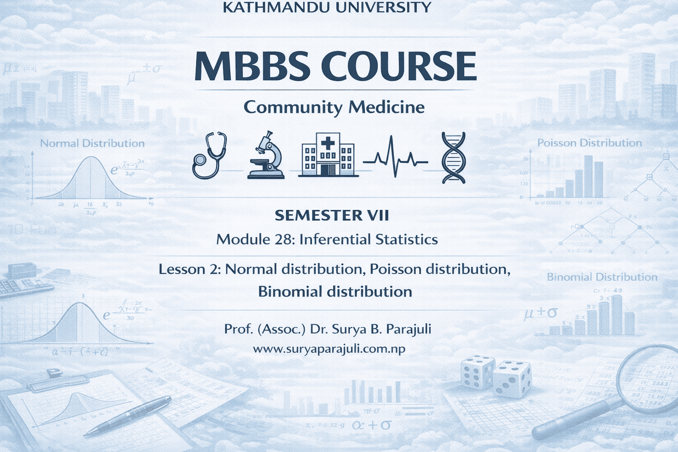 Normal distribution, Poison distribution, Binomial distribution
